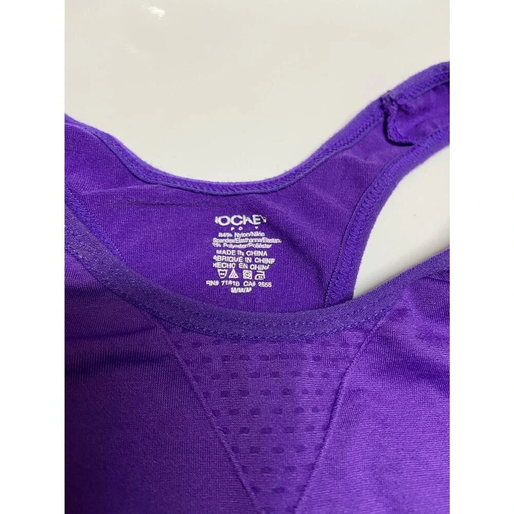 Jockey Womens Girls Sports Bra‎ Size Medium Purple Gray 30
